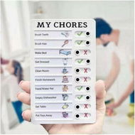 Detailed information about the product 1pcs Diy Blank Memo Plastic Board Chore Chart Reusable MY CHORES Checklist Daily Planner Responsibility Behavior