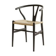 Detailed information about the product 1x Artiss Dining Chair Wooden Rattan Wishbone Black