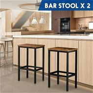 Detailed information about the product 2 Bar Kitchen Stools Dining Room Counter Breakfast Chairs Plant Flower Pot Stand Modern Bench Seat Wooden Top Metal Legs