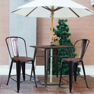 Detailed information about the product 2 Bronzes Metal Chairs Set With Backrest For Bistro