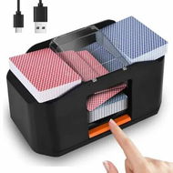 Detailed information about the product 2 Decks Quiet Card Shuffler,Automatic 2000 mAh Rechargeable Electric Shuffler,Playing Cards,Poker,Home Card Games