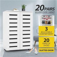 Detailed information about the product 2 Door 20 Pair Shoe Storage Cabinet For Home Entryway Closet