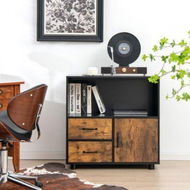 Detailed information about the product 2 Drawer File Cabinet With Door With Industrial Style For Living Room