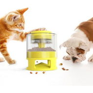 Detailed information about the product 2 In 1 Automatic Cat Feeder Pet Press Slow Food Leaker Food DispenserYellow