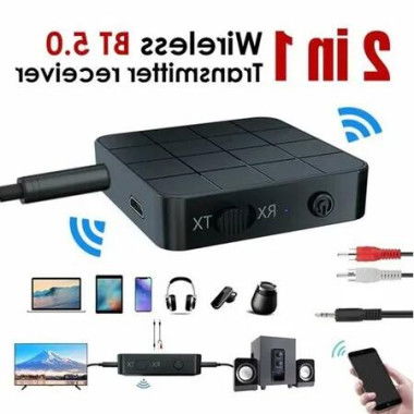 2-in-1 Bluetooth Audio Transmitter and Receiver with 3.5mm jack for Wireless connecting to TVs, cars, and home speakers Audio Streaming