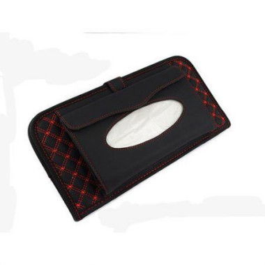 2-in-1 Car Paper Tissue Box With CD Holder Case Package Bag Red