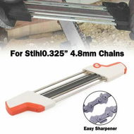 Detailed information about the product 2-in-1 Chainsaw Chain Sharpener - Easy File and Depth Gauge File for STIHL .325' 4.8mm Chains (White and Orange)