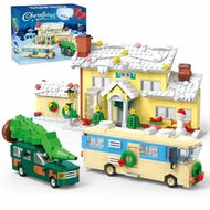 Detailed information about the product 2 in 1 Christmas Vacation Holiday House and Christmas Holiday Snow Village RV Gift