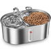 2-in-1 Dual Bowl Cat Water Fountain, 3L/101oz Stainless Steel Pet Drinking Fountain, Ultra-Silent Automatic Cat Dog Water Food Dispenser. Available at Crazy Sales for $34.95