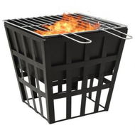 Detailed information about the product 2-in-1 Fire Pit and BBQ 34x34x48 cm Steel