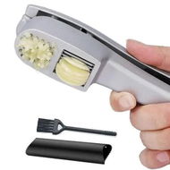 Detailed information about the product 2 in 1 Garlic Mince and Garlic Slice with Garlic Cleaner Brush and Silicone Tube Peeler Set Easy Squeeze Rust Proof Dishwasher Safe Easy Clean