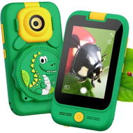 Detailed information about the product 2 in 1 Kids Smart Phone and Microscope Camera, Touchscreen HD Camera Cell Phone, Mini Pocket Handheld Microscope for Boys Girls (Green)