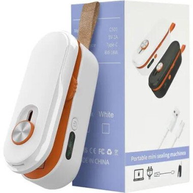 2-In-1 Mini Bag Sealer with Knife,Rechargeable Heat Sealer,3 Modes for Light/Medium/Heavy Bags,Portable Snack Sealer