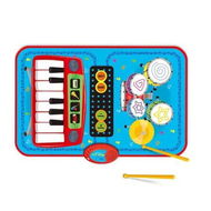 Detailed information about the product 2 In 1 Musical Mat Piano Keyboard Drum Set Early Learning Educational Toy 2 Drumsticks Birthday Christmas Gift Presents