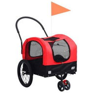 Detailed information about the product 2-in-1 Pet Bike Trailer & Jogging Stroller Red and Black