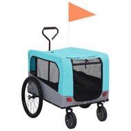 Detailed information about the product 2-in-1 Pet Bike Trailer and Jogging Stroller Blue and Grey