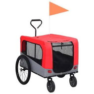 Detailed information about the product 2-in-1 Pet Bike Trailer and Jogging Stroller Red and Grey