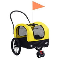 Detailed information about the product 2-in-1 Pet Bike Trailer and Jogging Stroller Yellow and Black