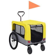 Detailed information about the product 2-in-1 Pet Bike Trailer and Jogging Stroller Yellow and Grey