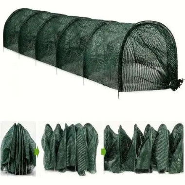 2-in-1 Portable Greenhouse Sun & Heat Protection Garden Tunnel Shade Net with Quick-Release Vegetable Plant Cover (Pack of 1)
