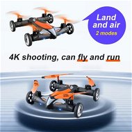 Detailed information about the product 2 in 1 Stunt Roll Aerial Photography FPV Drone WIFI 4K HD Camera Land and Air Fighting RC Quadcopter-Orange