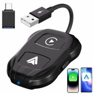 Detailed information about the product 2-in-1 Wireless CarPlay Adapter & Android Auto Dongle Convert Wired Apple Car Play to Wireless,Plug & Play,Fast Auto Connect,Compatible with iOS 12+ & Android 11+ (Black)