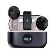 Detailed information about the product 2 in 1 Wireless Lavalier Microphone for iPhone Android, Lapel Mic for Video Recording Streaming Youtube Tiktok, Beige