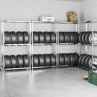 Detailed information about the product 2-Layer Tire Racks 4 pcs Silver 110x40x180 cm Steel