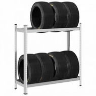 Detailed information about the product 2-Layer Tyre Shelf Silver 110x40x109 cm Steel
