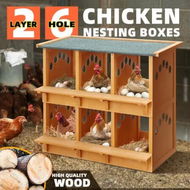 Detailed information about the product 2 Layer Wood Chicken Nesting Box 6 Hole Chook Hen Laying Boxes Duck Poultry Coop House Egg Nest Hatch Perch Brooder Breeding Waterproof Lid