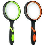 Detailed information about the product 2 Pack 10X Magnifying Glass for Seniors & Kids, Non-Slip Handheld Magnifier for Reading, 75mm Magnify Glasses Lens for Close Work(Green and Orange)