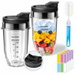 2 Pack 18oz Replacement Blender Cups for Ninja, Leakproof Lids, Cleaning Brush & 24 Writable Labels for BN401 BN801 BL450 BL480 Foodi Series. Available at Crazy Sales for $31.99