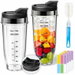 2 Pack 24oz Replacement Blender Cups for Ninja, Leakproof Lids, Cleaning Brush & 24 Writable Labels for BN401 BN801 BL450 BL480 Foodi Series. Available at Crazy Sales for $33.99