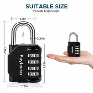 Detailed information about the product 2-Pack 4-Digit Combination Padlock: Durable and Secure for Lockers, Fences, and Toolboxes(Black)