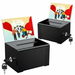 2 Pack Black Acrylic Donation Box for Fundraising Suggestion Box with Slot and Lock Plastic Ballot Box with Sign Holder Storage Container. Available at Crazy Sales for $39.99