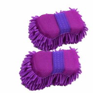 Detailed information about the product 2 Pack Car Wash Sponge,Texture Two Sided Lint and Scratch-Free Ultra Absorbent Cleaning Glove Sponges Washing Tools for Motor Kicthen (Purple)