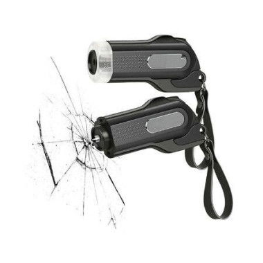 2-Pack Car Window Breaker Seatbelt Cutter 2-in-1 Emergency Keychain Car Escape Tool With Glass Breaker Seat Belt Cutter (Black)