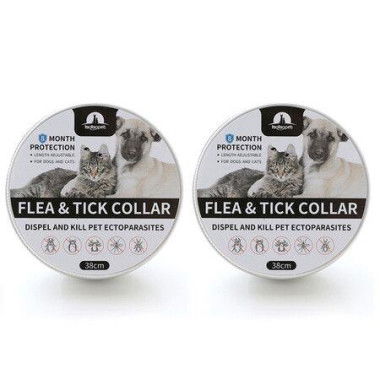 2 Pack Cat Flea and Tick Collar, Give Your Cat The Best Protection 38cm Black