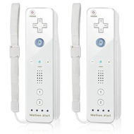 Detailed information about the product 2-Pack Controller Replacement For Wii/Wii U Console Motion Gamepad Built-in 3-Axis Motion Plus With Silicone Case And Wrist Strap (White)