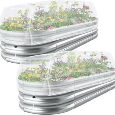 2 Pack Garden Netting Raised Bed Mesh Drawstring Bird Pest Barrier Vegetables Fruits Flowers Crops Cover Protective Planter Shield