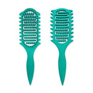Detailed information about the product 2 Pack Green Hollow Comb Bounce Curl Define Styling Brush Scalp Massage