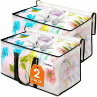 Detailed information about the product 2 Pack Heavy Duty Clear Moving Storage Bags,Zippered Storage Bags, Extra Thick Handles and Waterproof Packing Boxes for Moving,Storage