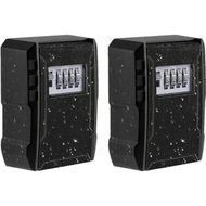 Detailed information about the product 2 Pack Large Capacity Key Lock Box, Wall Mount Key Box for Car House Keys, Key Safe Security Storage Lock Box for Outdoor, Garage, Store (Black)