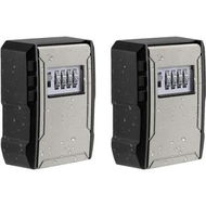 Detailed information about the product 2 Pack Large Capacity Key Lock Box, Wall Mount Key Box for Car House Keys, Key Safe Security Storage Lock Box for Outdoor, Garage, Store (Grey)