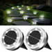 2 Pack Mini Solar Ground Lights, IP65 Waterproof Solar Disc Lights, Outdoor Landscape Lighting for Yard Patio Lawn Driveway Walkway (Cool White). Available at Crazy Sales for $14.99
