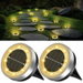 2 Pack Mini Solar Ground Lights, IP65 Waterproof Solar Disc Lights, Outdoor Landscape Lighting for Yard Patio Lawn Driveway Walkway (Warm White). Available at Crazy Sales for $14.99