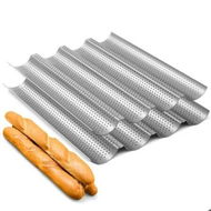 Detailed information about the product 2-Pack Nonstick Toaster Pan/Perforated Baguette Pan/Mold Oven (15' x 13') for French Bread Baking (4 Wave Loaves)