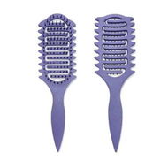 Detailed information about the product 2 Pack Purple Hollow Comb Bounce Curl Define Styling Brush Scalp Massage