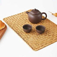 Detailed information about the product 2-Pack Rectangular Woven Placemats 45x30cm Made from Natural Seagrass Rattan Wicker Table Mats for Dining Table