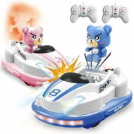 Detailed information about the product 2 Pack Remote Control Cars - Ejecting RC Battle Bumper Cars Set with LED Lights&Music, Race Car Toys for Kids 3+ Years Old